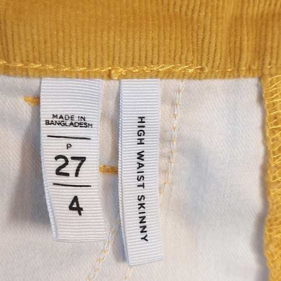 LOFT goldenrod high-rise skinny cords, size 4 - Picture 4 of 8